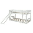 thumbnail image 5 of White Twin over Twin Low Bunk Bed with Slide and Ladder, 5 of 10
