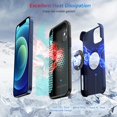 thumbnail image 2 of Hidden Series Compatible with iPhone 12 Case 5G, [Heat Dissipation] [No Fall-Off Kickstand] 360° Metal Ring, 15Ft Military Grade Shockproof Phone Case for iPhone 12 6.1 Inch, Blue, 2 of 13