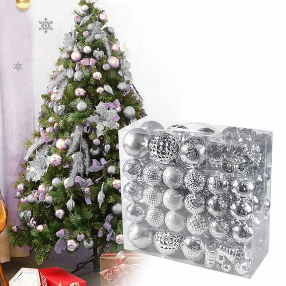 Luxury Ornament Set - 116 Pcs Shatterproof Christmas Balls for 9ft Trees (Silver Electroplated, Hotel-Grade Decor)