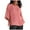 watermelon red, variant on Summer Tops for Women Cotton Lien Shirts 3/4 Sleeve  Neck Tunic Casual Loose Blouse Beach Vacation Tees (Pink)