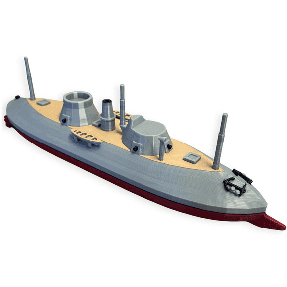 USS Keokuk Ironclad Model Ship - 10-Inch Civil War Replica - Union Navy Warship - Historical Naval Decor, Military History Gift & Collectible Nautical Display