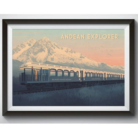 Andean Explorer Poster, Peru Travel Poster, Belmond Luxury Train, Cusco, Puno, Lake Titicaca, Orient Express, South America, Machu Picchu Wall Art, Modern Wall Decor, 8x12 UNFRAMED
