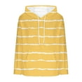 thumbnail image 4 of SwiftWear Women's Drop-Shoulder Striped Fleece Hoodie Oversized Casual Pullover Soft Fluffy Loungewear with Front Pocket Yellow, 4 of 5
