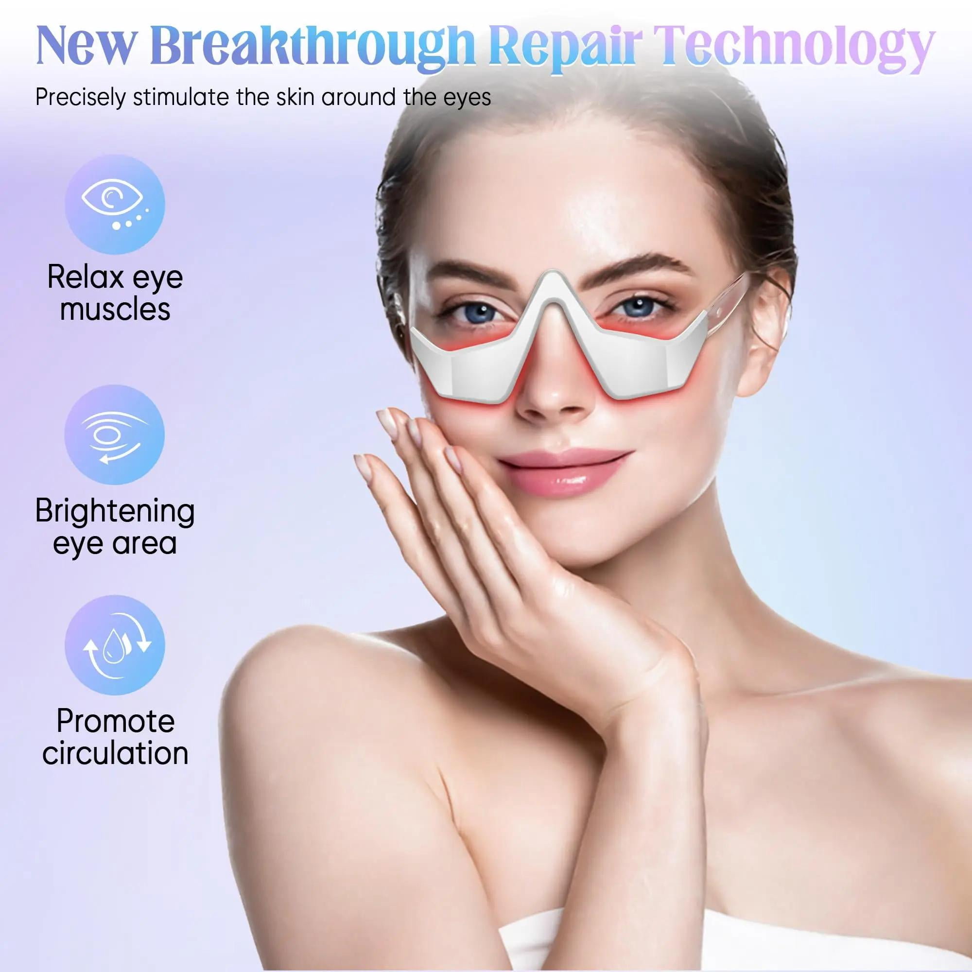 Red Light Therapy Device Microcurrent Eye Massager Red Light Eye Mask for Eye Bags Dark Circles Puffiness Wrinkles Fine Lines