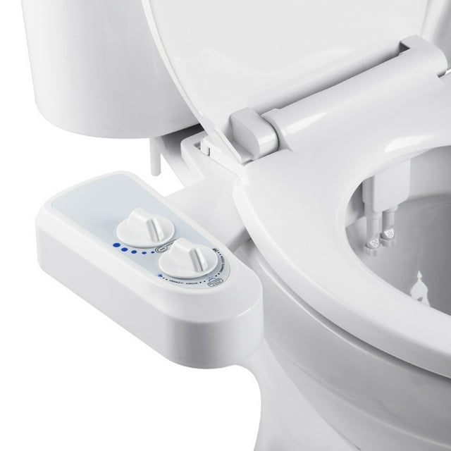 Bidet Toilet Seat Attachment & Fresh Water Sprayer (Only Cool Temperature Control,-Nozzle Cleaning,Non-,Adjustabl-e Pressure,Female Wash)