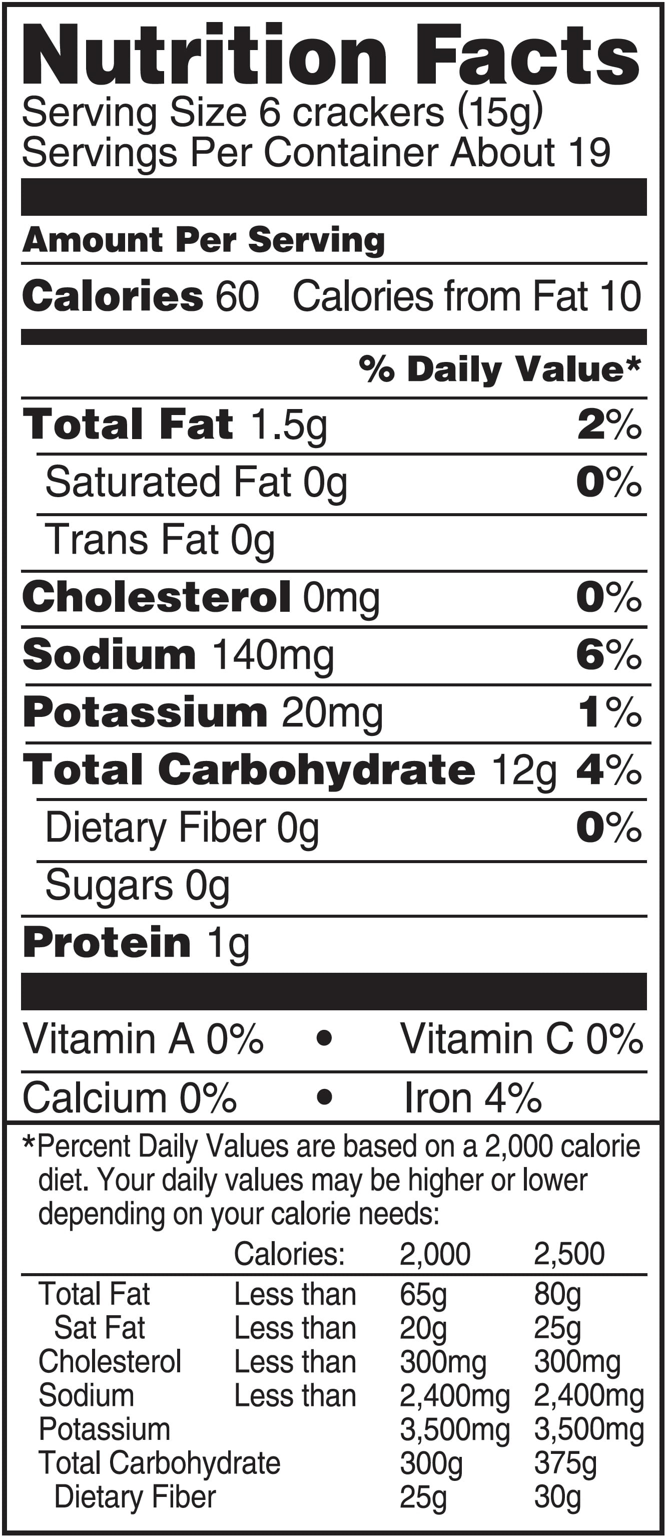 Saltine Crackers Nutrition Label Best Label Ideas 2019
