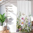 thumbnail image 3 of Wildflower Shower Curtain Watercolor Flower Green Leaves Floral Plant Butterfly Spring Bathroom Shower Curtain Waterproof Polyester Fabric 72x72 Inch, 3 of 6