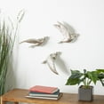thumbnail image 3 of DecMode Silver Polystone Metallic 3D Sculpted Bird Wall Decor (3 Count), 3 of 14
