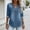 Blue, variant on Shirts for Women Casual Women's Denim Blouse Casual V Neck 3/4 Sleeve Loose Tunic Top Vintage Washed Jean Shirt with Side Slit Black 2X