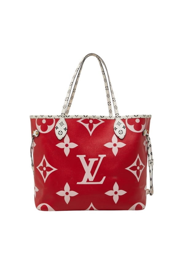 Pre-Owned Louis Vuitton Monogram Giant Neverfull MM Tote Bag Shoulder M44567 Rouge Red...
