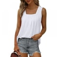 thumbnail image 2 of Baywell Women's Casual Tank Tops Loose Tunic Camis Pleated Summer Tops Soft Blouse, 2 of 5