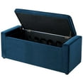 thumbnail image 3 of Brika Home Velvet Upholstered Storage Shoe Bench in Blue, 3 of 9