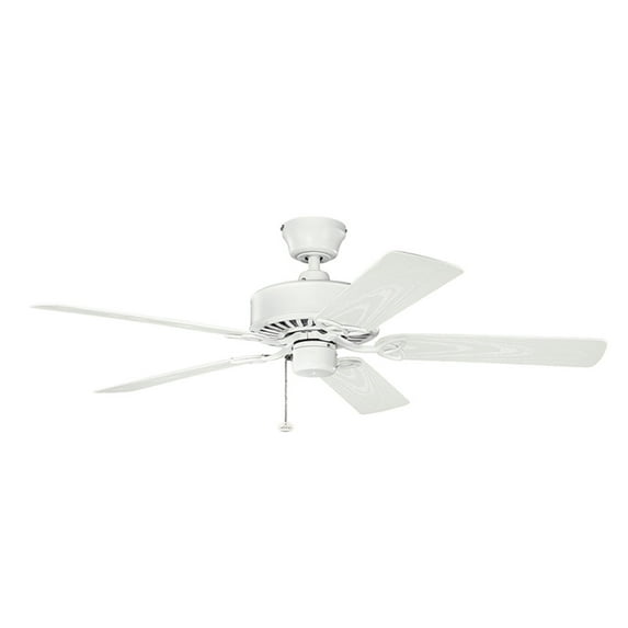 Kichler Lighting Renew Patio 52" Matte White Traditional Ceiling Fan w/ 5 MATTE WHITE Blades - 339515MWH