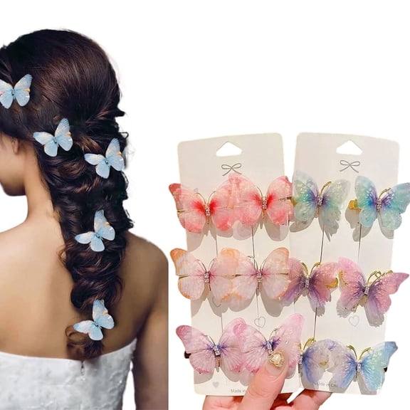 18 Pcs Butterfly Hair Clips Topboutique Rhinestone Butterfly Hair Clips for Girls Cute Hairpins Small Hairpins Accessories Elegant Styling Tools for Everyday Party School Wedding
