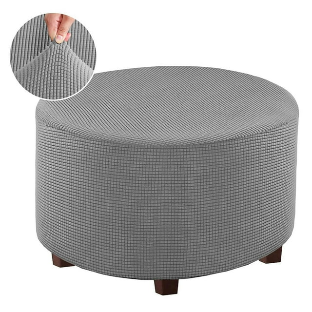 Round Pouf Covers Round Cover er Dustproof - Gray