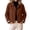 Brown-1, variant on Womens Cropped Trench Coat Lightweight Lapel Single Breasted Jacket Fall Windbreaker Fashion Outerwear with Plaid Lining