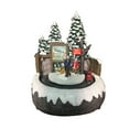 thumbnail image 1 of Navidad Escena de invierno Casa Adorno musical coleccionables Ciudad de nieve con escultura de luz para dormitorio Hogar, 1 of 7