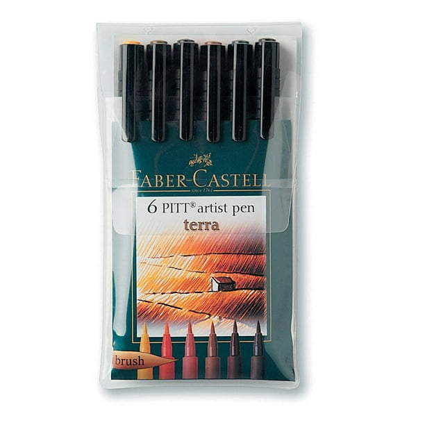 FaberCastell PITT Artist Brush Pen Set, 6Color Terra Set Walmart