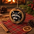 thumbnail image 6 of Simulated Cracked Snowy Tree Trunk Christmas Ornament,Resin Raccoon Tree Hole Hanging Pendant,Frosted Hollow Log Decor,Woodland Wildlife Holiday Tree Hanging Decoration, 6 of 7