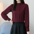 thumbnail image 1 of Qarigey Blusa de gasa de manga larga de color sólido para mujer Blusa de gasa para niñas Prendas para la parte del cuerpo, 1 of 6