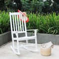 thumbnail image 4 of Monstay Outdoor Wooden Porch Rocking Chair, White Color, Weather Resistant Finish, 4 of 15