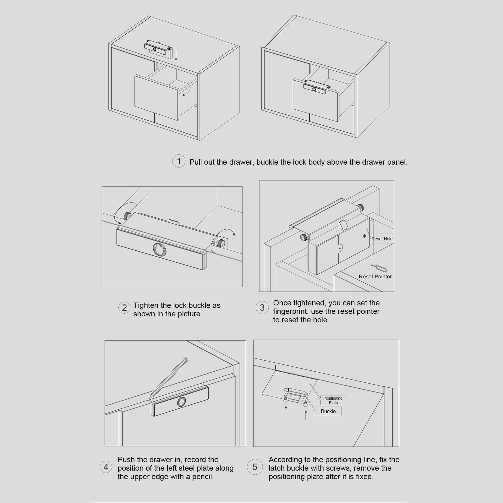 NFTIGB Fingerprint Cabinet Lock Safety Anti Theft Smart Keyless Drawer Wardrobe Lock for Home Office, 3.1 inches / 78.7 mm