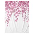 thumbnail image 5 of Flannel Throw Blanket for Couch Sofa Bed, Country Pink Leaf Soft Cozy Warm Fuzzy Blanket 60x80in, 5 of 9