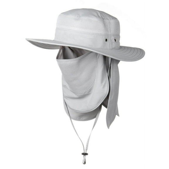Kanut Sports Keya Adult Unisex Performance Boonie Hat Neck & Face Drape Light Gray