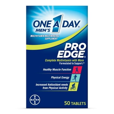 One A Day Men’s Pro Edge Multivitamin, Supplement with Vitamin A, C, D, E and Zinc for Immune Health Support and Magnesium for Healthy Muscle Function, 50 Count