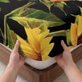 thumbnail image 3 of Full Size Fitted Sheet Set - Sunflower 3 Piece Bedding Sets 16" Deep Pocket Fitted Sheet with 2 Pillowcases Summer Bee Botanical Floral Black Brushed Microfiber Hotel Luxury Bed Sheets, 3 of 9