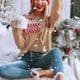 thumbnail image 2 of Long Sleeve Vintage Sweater, Ribbed Collar Crewneck Fashion Comfortable Vintage Printed Knitted Pullover For Female For Home, 2 of 7