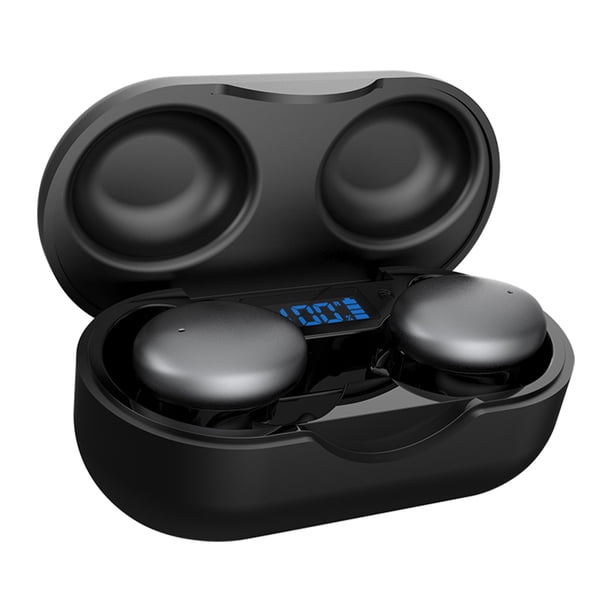 Methold Auriculares compatibles con Bluetooth Inalámbricos con pantalla digital Sonido estéreo Auriculares internos con micrófono Música Cables de audio/vídeo Negro