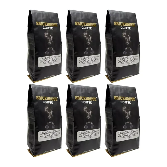 Kafe-Lua Liqueur Flavored Ground Coffee By Brickhouse, Mocha, 6 x 12oz Bags