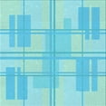 thumbnail image 1 of Ahgly Company Machine Washable Indoor Square Transitional Bright Turquoise Blue Area Rugs, 8' Square, 1 of 7
