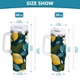 thumbnail image 6 of Yayeee 40oz Stainless Steel Tumbler with Straw and Handle Double-Wall Insulated Travel Water Bottle, Green Lemon Leaves, 6 of 8