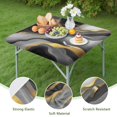thumbnail image 4 of Gray and Gold Marble Gold Dots Pattern Square Fitted Tablecloth with Elastic Edge,Square Table Cover,Washable Elastic Table Cover for Home Kitchen Party Decor 34"x34", 4 of 6