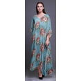 thumbnail image 2 of Bimba Floral Ladies Kaftan Holiday Loungewear Maxi Dress Beach Coverup-4X-5X, 2 of 5