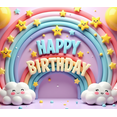 thumbnail image 3 of Happy Birthday Banner Colorful Theme Rainbow Design for Kids Party Indoor Decoration Holiday Celebration, 3 of 6