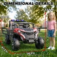 thumbnail image 3 of TOKTOO 24 Volt Ride on Toy for Big Kids, 24V Ride Ons with 4 Power EVA Wheels, 24V 2 Seater Battery Powered Ride on UTV Car, 4WD, 800W, 5.1 Mph, Kid Electric Car with Remote Control, Aged 3-8Y, Red, 3 of 7