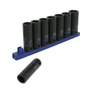Hyper Tough 9-Piece 1/2-inch Drive Deep Metric Impact Socket Set (mm)