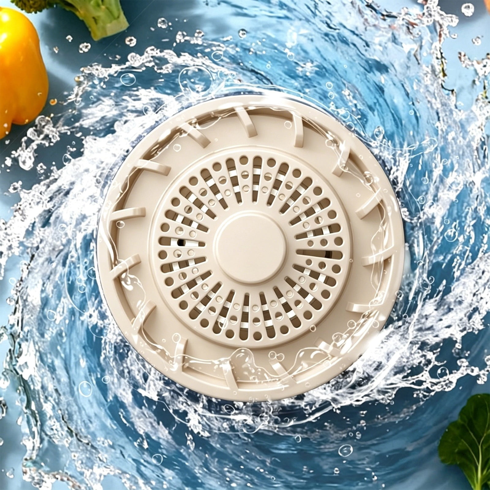 USB Rechargeable Wireless Fruit and Vegetable Cleaner Purifier, Portable Ion Technology Washing Machine - Electric Sanitizer for Meat Vegetables Utensils (Khaki)