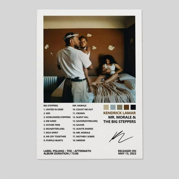 Kendrick Poster Lamar Mr. Morale & The Big Steppers Music Album Cover Posters for Room Aesthetic Bedroom Decor Size 24''x36'' -Gategoo