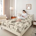 thumbnail image 4 of Manfei Rustic Farmhouse 3pcs Twin Sheet Sets,Lodge Cabin Twin Fitted Sheet,Botanical Plant Breathable Flat Sheet,Vintage Room Decorative, 4 of 7