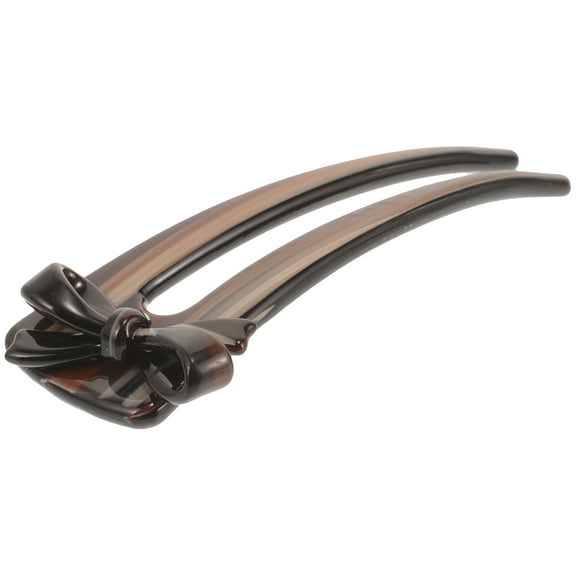 WRITWAA Dark Brown U-Shaped Chignon Hair Pin with Acetic Acid Finish for Women, Ideal for Parties - 1 Piece