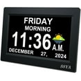 thumbnail image 1 of 7 Inch Day Clock - 12 Alarm Options, Level 5 Auto Dimmable Display,Extra Large Impaired Vision Digital Clock with Non-Abbreviated Day & Month Alarm Clock, 1 of 5