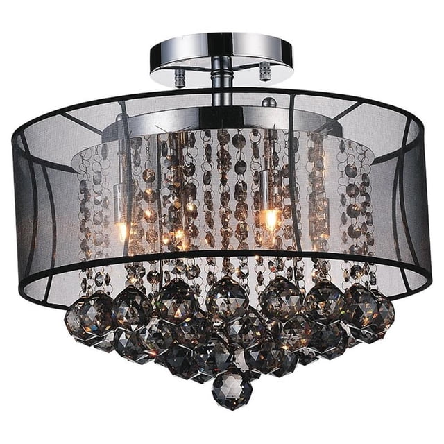 6 Abat-Jour Tambour Lumineux avec Finition Chromée