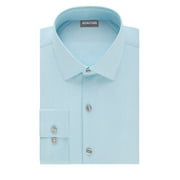 Kenneth Cole Reaction Mens Fitted Button-Down Dress Shirt Blue Size 14.5X32-33