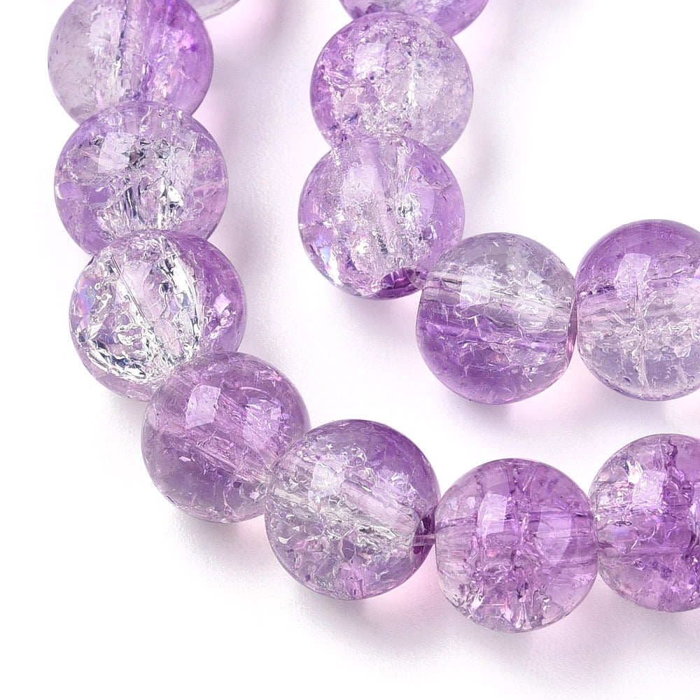 Transparent Baking Painted Glass Beads Strands Imitation Opalite Round Lilac 6x5mm Hole: 1.2mm about 147pcs/strand 31.10 inch(79cm)