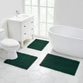 thumbnail image 3 of Walensee Non-Slip Bathroom Rugs Chenille Soft Striped Plush Bath Mat, 20" x 32", Hunter Green, 3 of 7