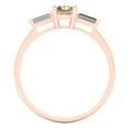 thumbnail image 4 of Three-Stone Engagement Ring for Women - 0.8ct Yellow Moissanite in 18K Rose Gold Promise Ring, 4 of 6